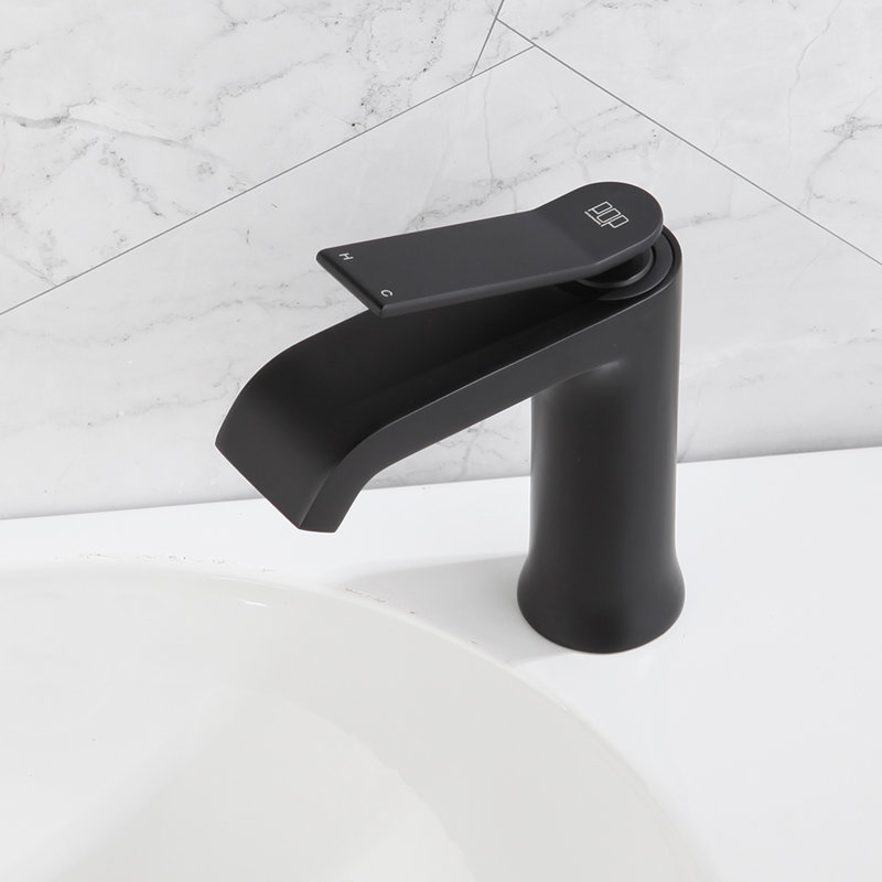 Robinet de salle de bain à un trou, Noir mat