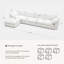 Canapé modulaire surdimensionné de 146,5 po Cloud, canapé large et profond, canapé en L avec repose-pieds blanc
