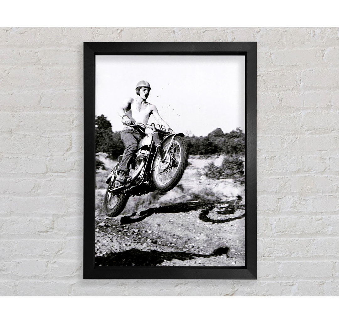 Retro Motorcross Wheelie - Druck