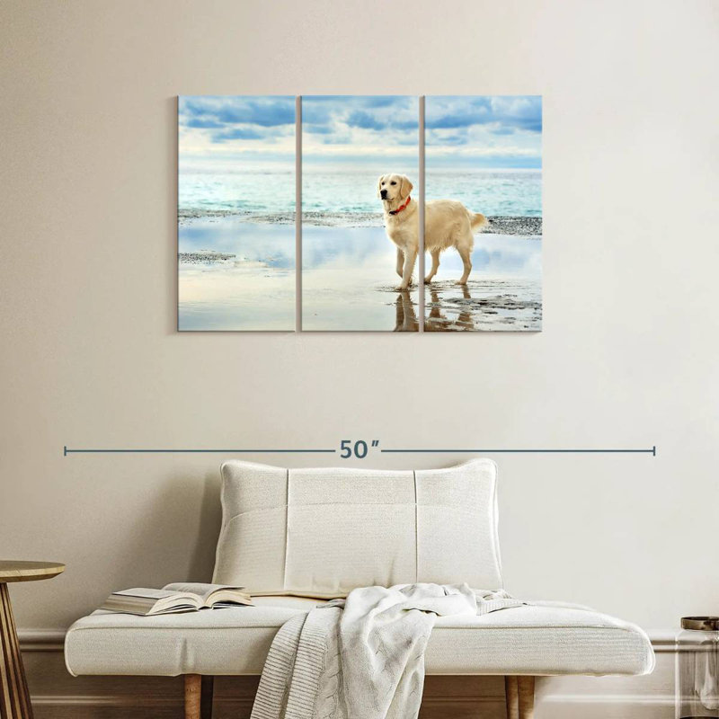 Seafront Golden Retriever, 24" H x 38" W