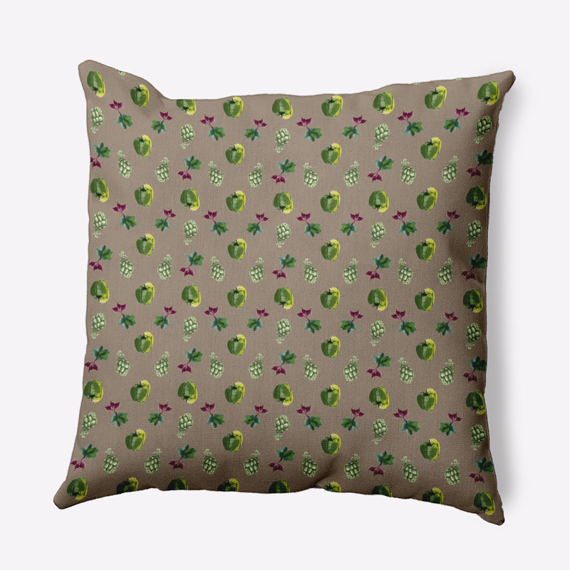 Coussin décoratif floral intérieur / extérieur en polyester, H 20 po x l 20 po, Carré
