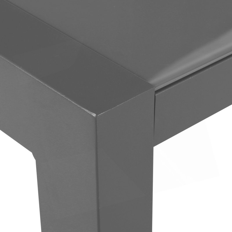 Table de salle à manger d'extérieur en verre trempé avec structure en aluminium
