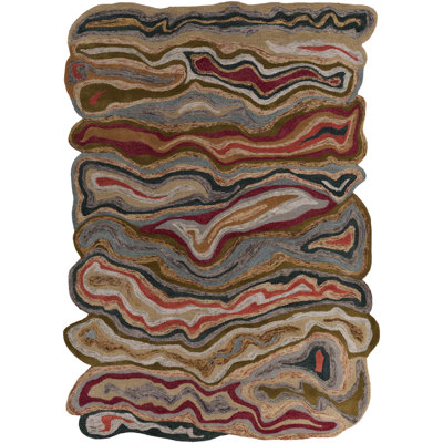 Gypsy Hand Tufted Wool Abstract Area Rug
