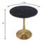 Table de salle à manger Bristol moderne avec plateau en panneau de fibres à densité moyenne et piédestal en acier inoxydable-368104179-368104184-368104185