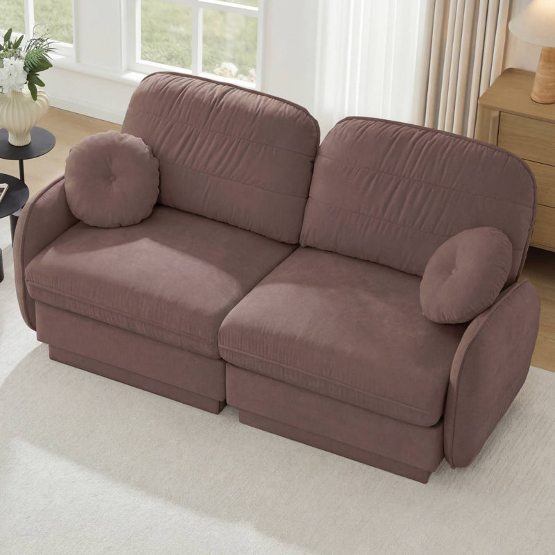 Canapé en chenille Cloud, H 37,4 po x l 73,2 po x P 33,4 po, Rose poussière
