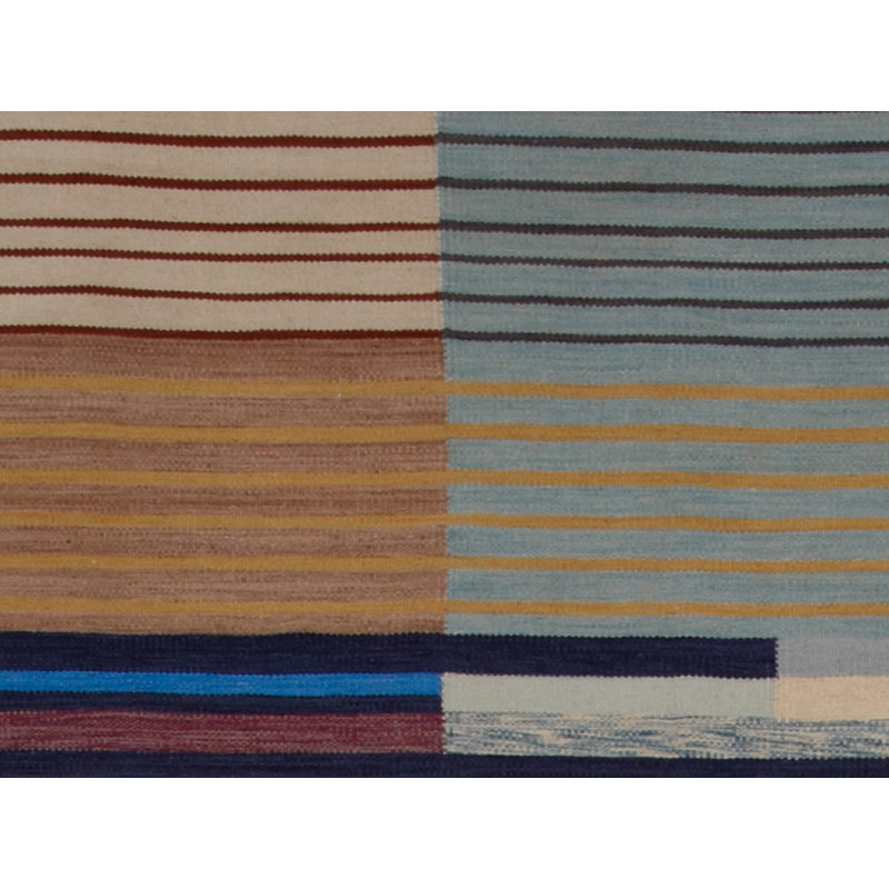 Striped Area Rug in Orange/Blue