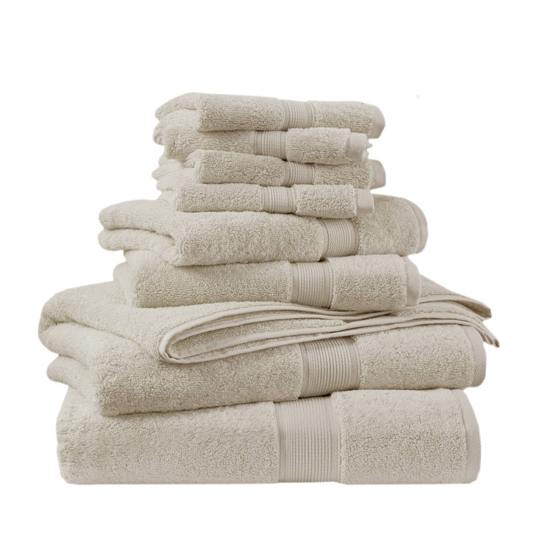 Ensemble de serviettes 100% coton absorbant 800GSM, Naturel