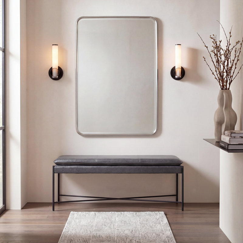 Banc en cuir végétalien Braylon, Gris