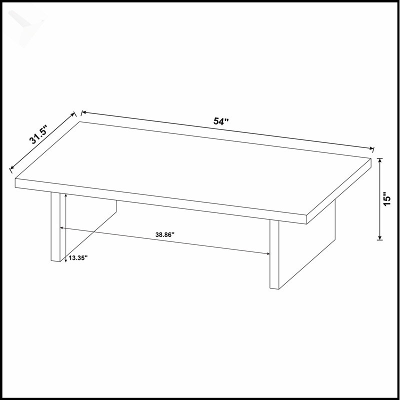 Caroline Black Rectangular Engineered Laminate Coffee Table With Durable And Scratch-Resistant Surface, Perfect For Modern Interiors