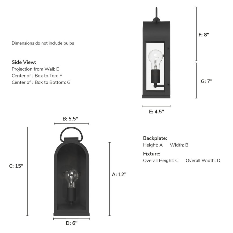 Hunter Kendra Bell Outdoor WeatherMax 1 Light Medium 15 Inch Wall Light