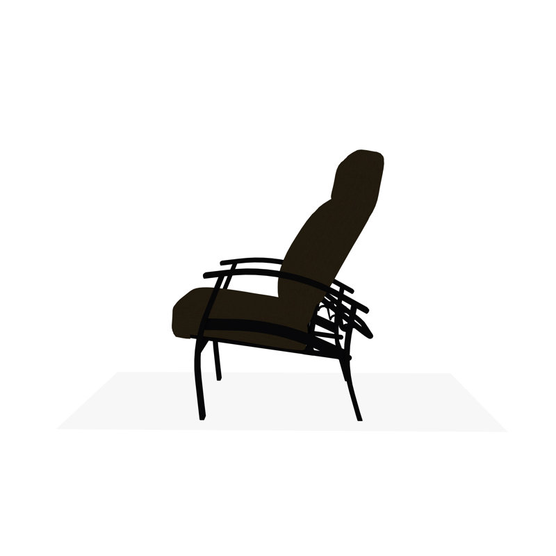 Belle Isle Cushion Deep Seating Supreme Height Adjustable Back Chair, Black, Canvas Heather Beige Sunbrella® Canvas