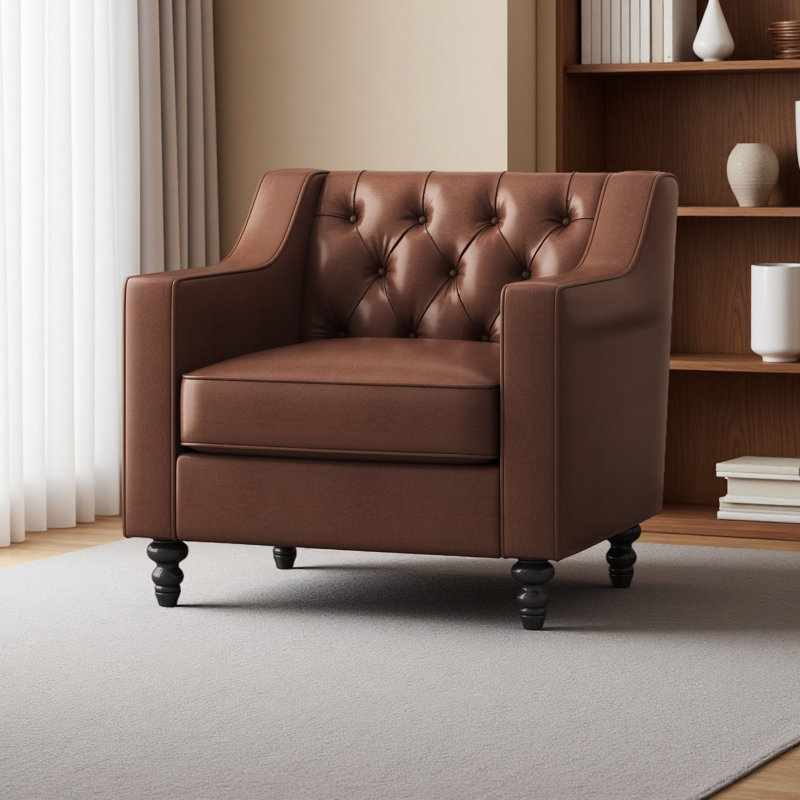 Fauteuil club, Marron foncé