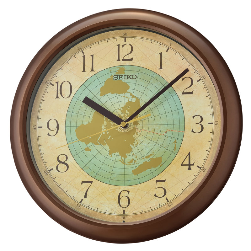 QHA006BLH Wall Clock, Metallic Brown