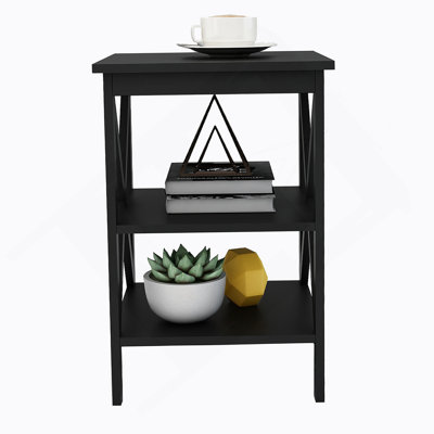 Oxford small side table black-MDF material legs