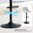 Linen Fabric Swivel Bar Stools Set With Adjustable Height (24.4"-34.3") -2144102879