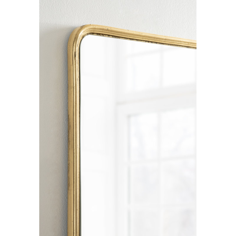 Caskill Framed Radius Rectangle Wall Mirror, 36" x 24", Gold