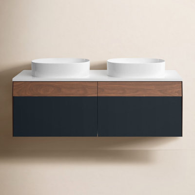 Lynwood 55" Wall-Mounted Double Bathroom Vanity Set