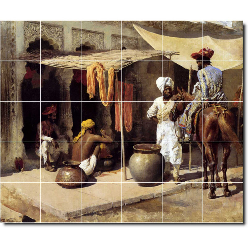Carrelage mural décoratif en céramique 30 po x 36 po 6 po x 6 po, Edwin Week, peinture historique W09605
