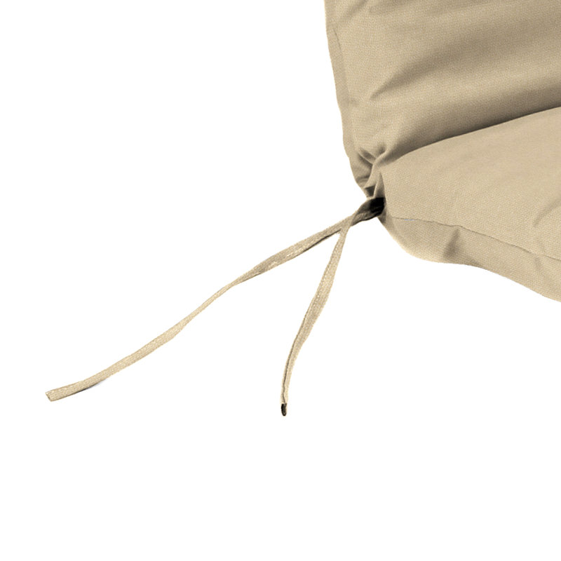 72" x 22" Outdoor Chaise Lounge Cushion with Ties and Loop, Tan