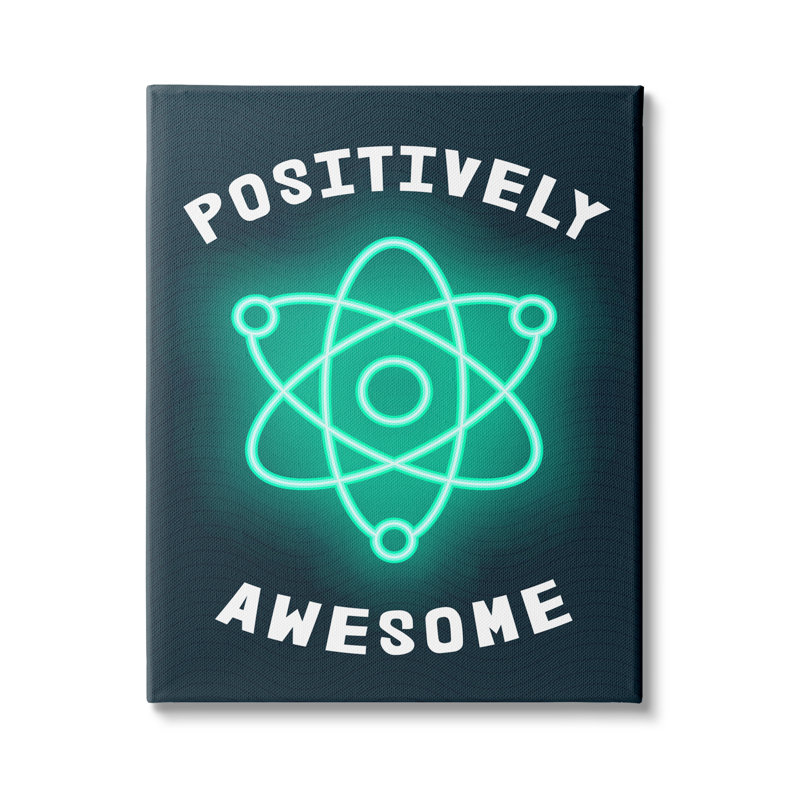 Jeu de mots «Positactive Awesome», Toile tendue, H 40 po x l 30 po