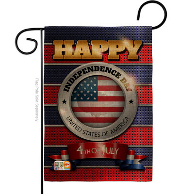 Double Sided 18.50'' H x 13'' W Polyester Independence Day Flag Set