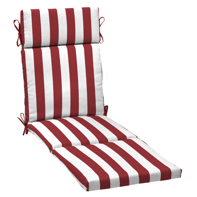 ARDEN Outdoor Chaise Lounge 2.5" Cushion, Ruby/White