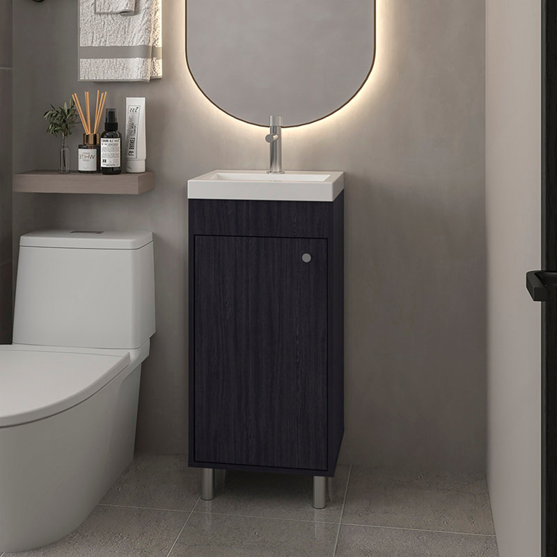 Lavabo de salle de bain Waterford, noir, Noir