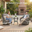 Ensemble de chaises de patio de luxe - Ensemble de 2 chaises de patio en osier toutes saisons et chaise berçante pivotante à dossier haut pour terrasse et osier gris près de la piscine-92686709-92686710