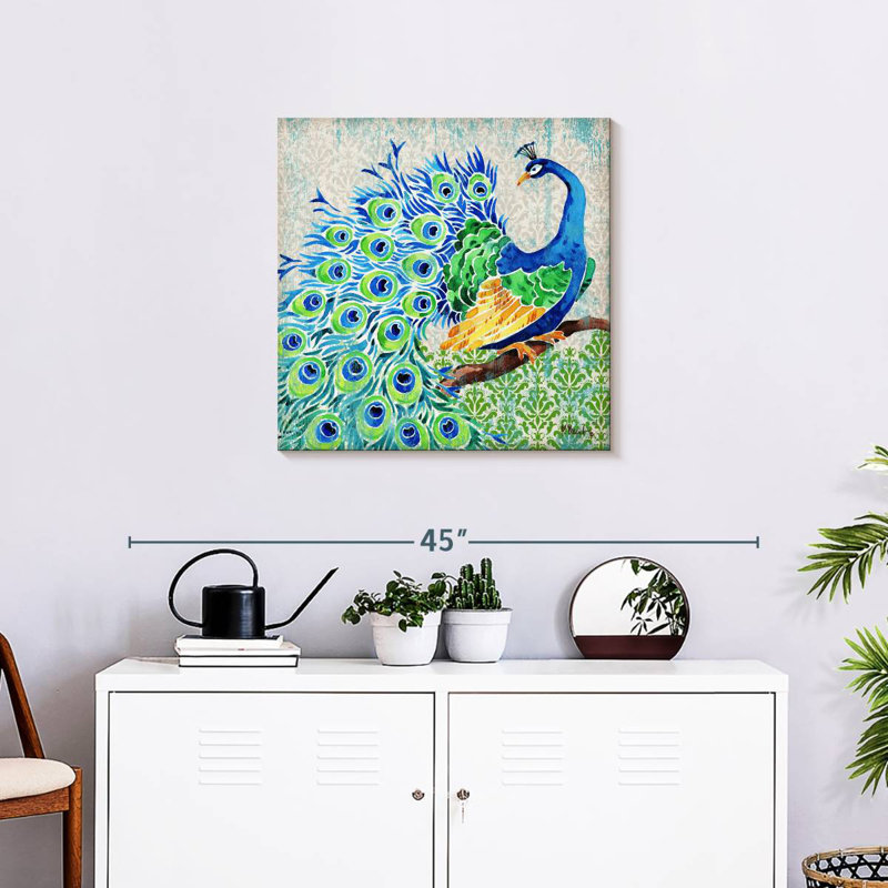 Motif de paon I, H 24 po x l 24 po
