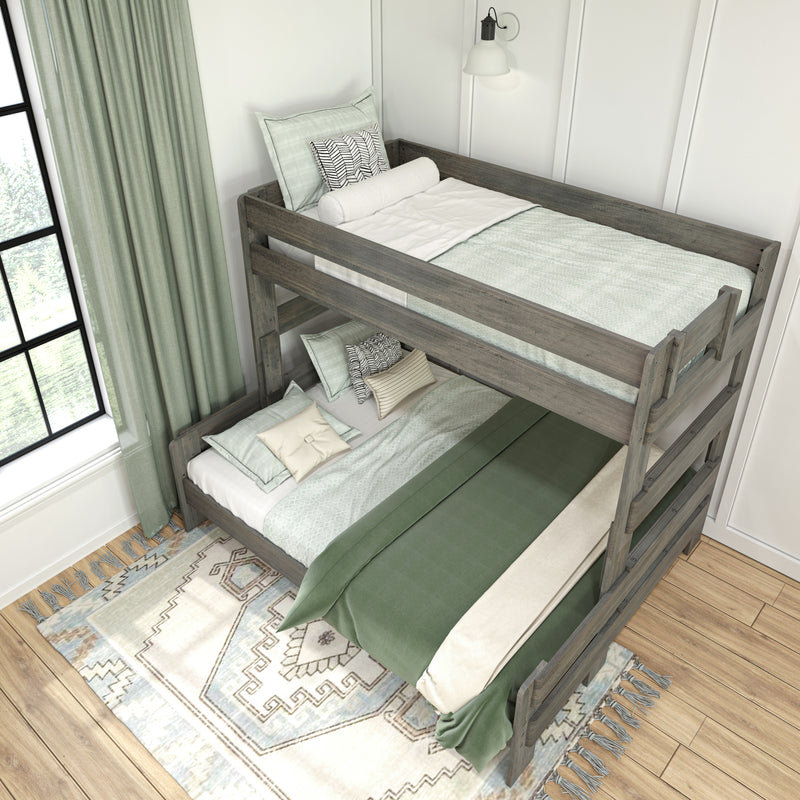 Lit superposé simple au-dessus d'un grand lit Modern Farmhouse, Driftwood