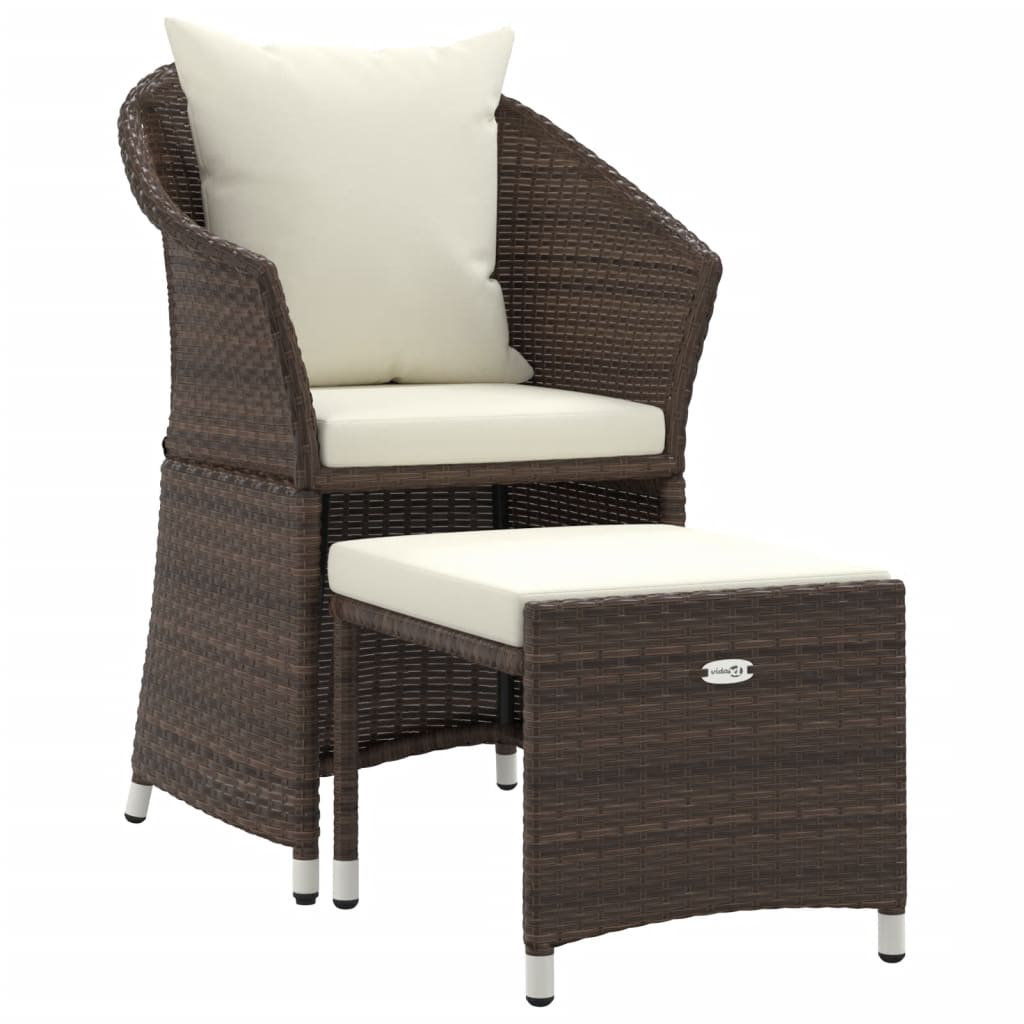 1-Sitzer Lounge-Set Bena aus Rattan mit Polster