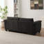 Grand canapé-lit de luxe avec causeuse en chenille noir Living Furniture-1554337081