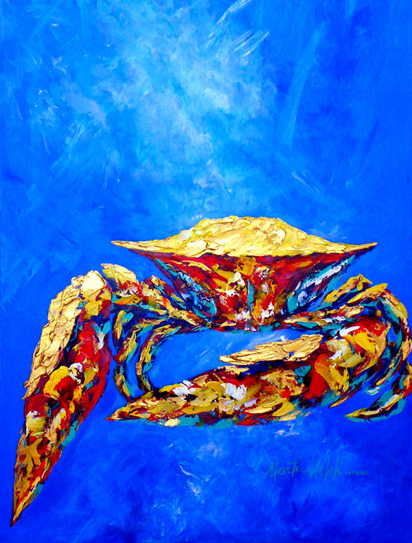 Drapeau de jardin à 2 côtés blue crab on blue sr.