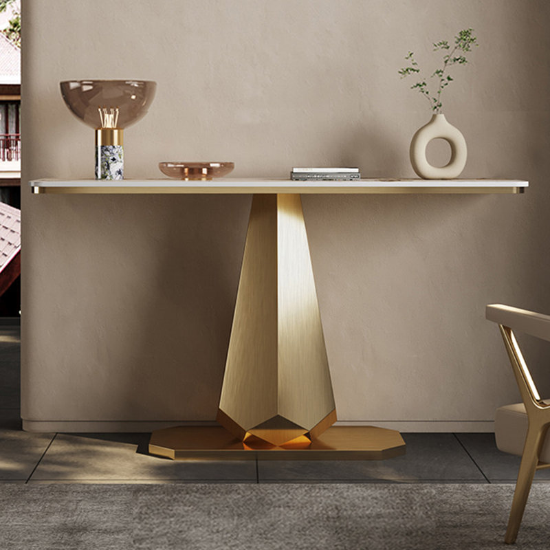 Console légère en métal de style luxueux., H 33,4 po x l 47,2 po x P 13,7 po