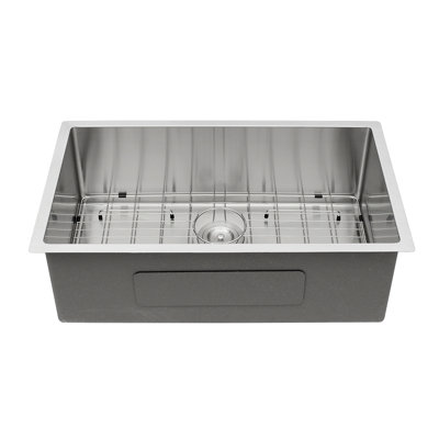 Évier de cuisine encastré à simple cuve en acier inoxydable 33 x 19 x 10 po