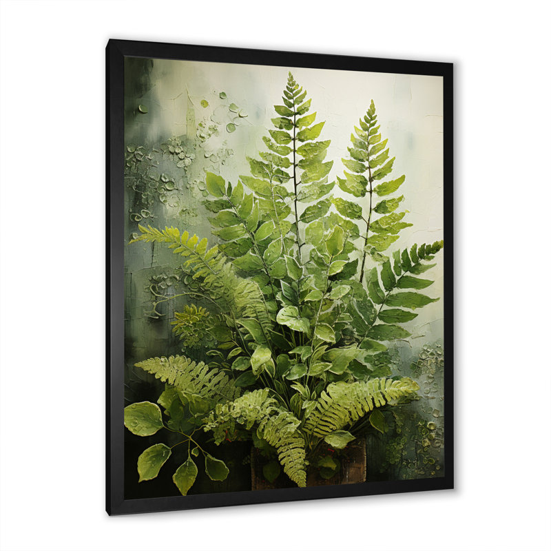 Yosgarth Ferns Plant Timeless Elegance IV sur toile, H 40 po x l 30 po x P 1,5 po, Cadre photo noir