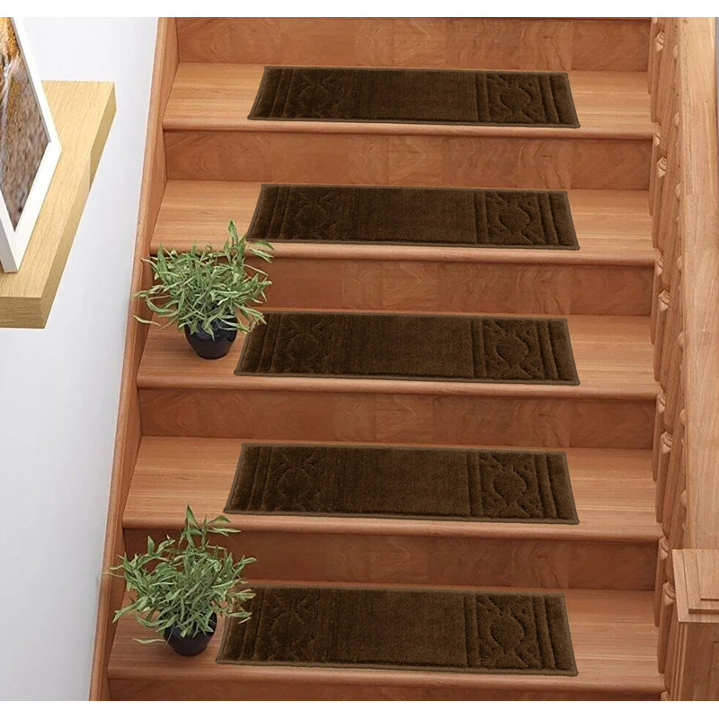Tapis d'escalier marocain sur mesure à poils doux par Inches, Brun, Rectangle 2 pi 2 po x 12,5 po