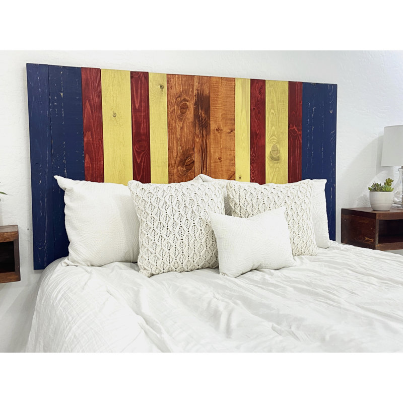 Doliver Multicolored Solid Wood Floating Panel Headboard, King, Copper Mix