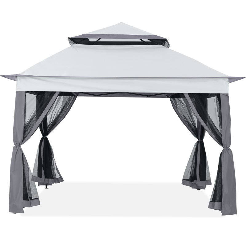 11 Ft. W x 11 Ft. D Steel Patio Gazebo, Dark Gray