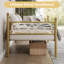 Structure de lit de jour simple, structure de canapé-lit en métal, lattes métalliques robustes, lit de jour pour salon, chambre à coucher, chambre d'amis, peu encombrant-2089983583