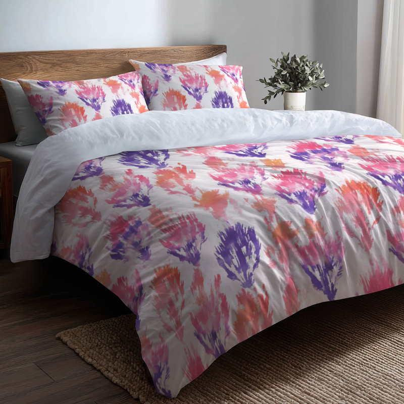 Ensemble de housse de couette 3 pièces Boho - Housse de couette et coussin décoratif orange