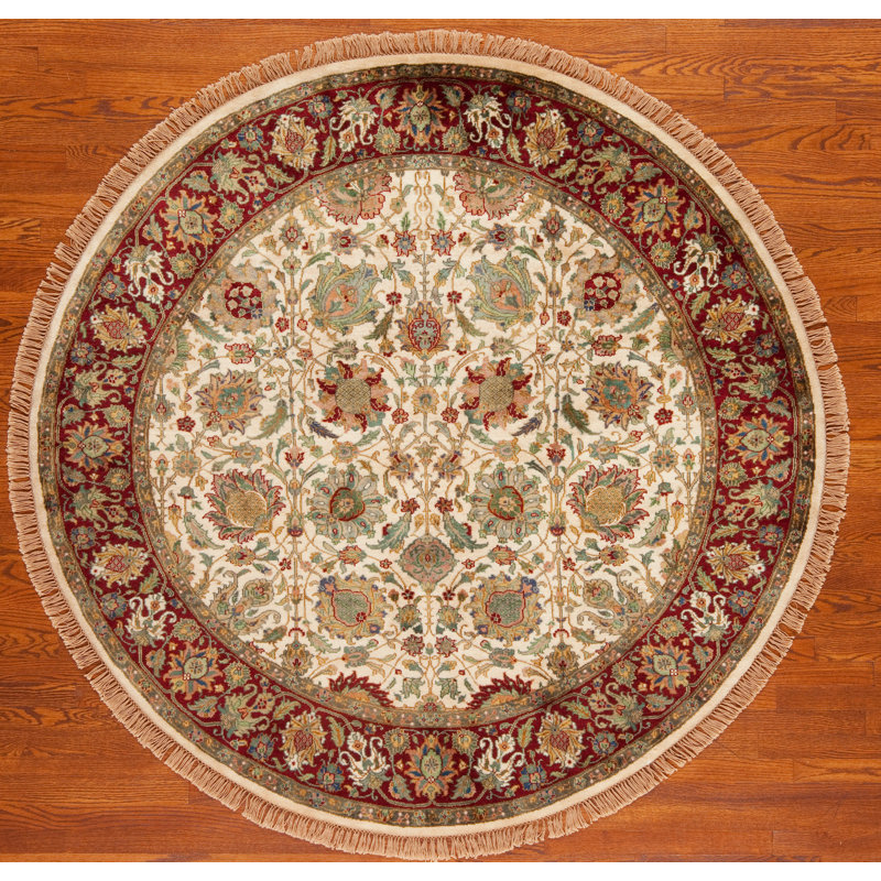 Kingdom Hand Knotted Wool Area Rug, Round 9'