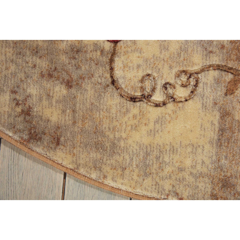 Floral Indoor Rug, Round 5'6"