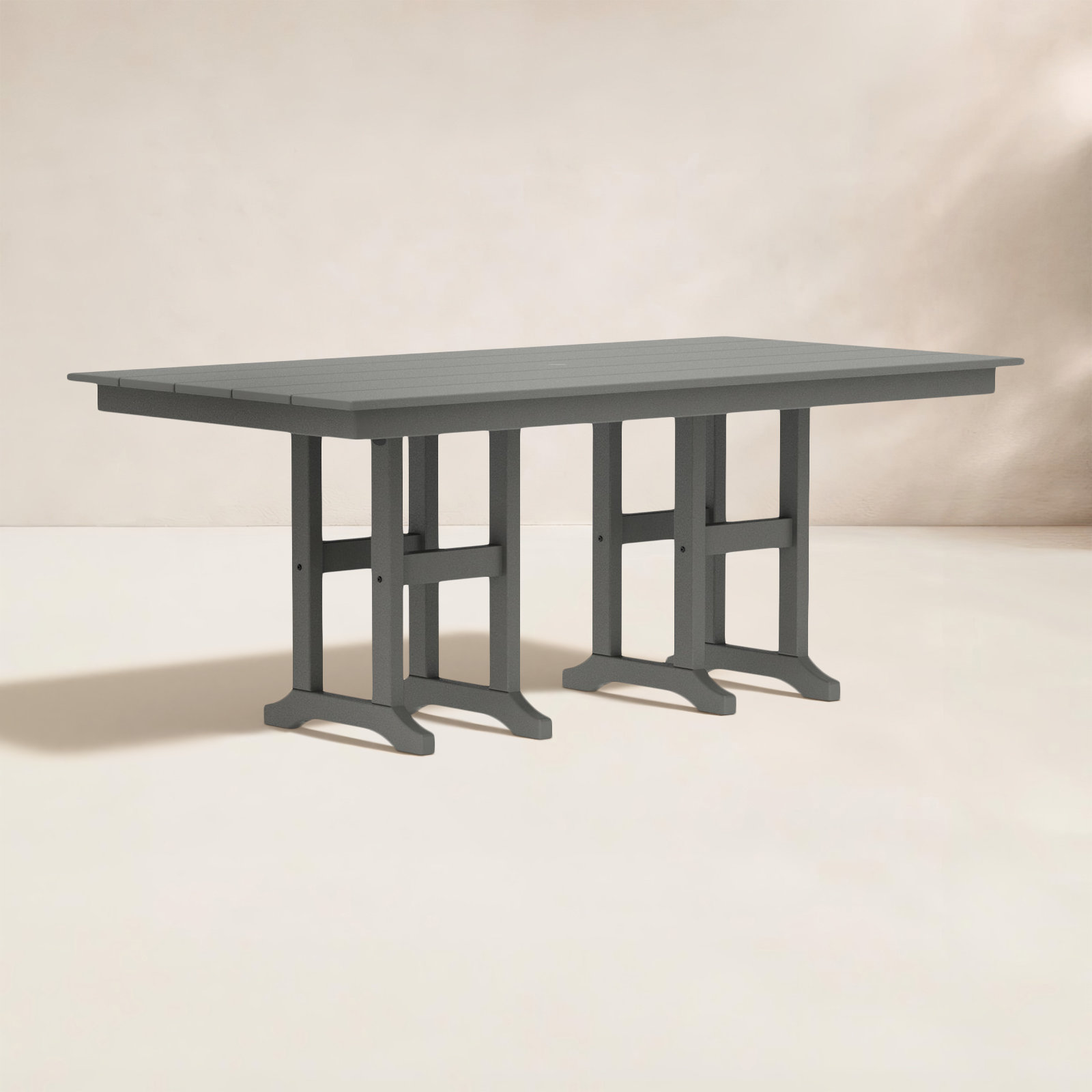 POLYWOOD® Tables Patio Dining Table, Gray, 29.06"H x 37.72"W x 72"L