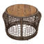 Table d'appoint ronde en bois d'acacia avec structure en corde tressée, capacité de 68 kg, aucun assemblage requis, résistante aux intempéries pour une utilisation intérieure et extérieure-1201246871