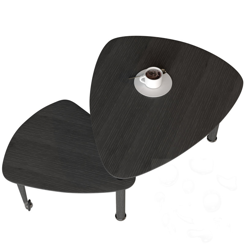 Table basse avec petite table rotative, Black