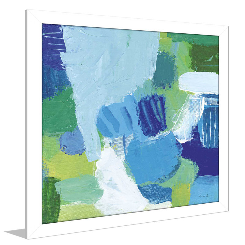 «Mountain Reflection I», reproduction de peinture acrylique, H 21,5 po x l 21,5 po x P 0,75 po, Cadre blanc