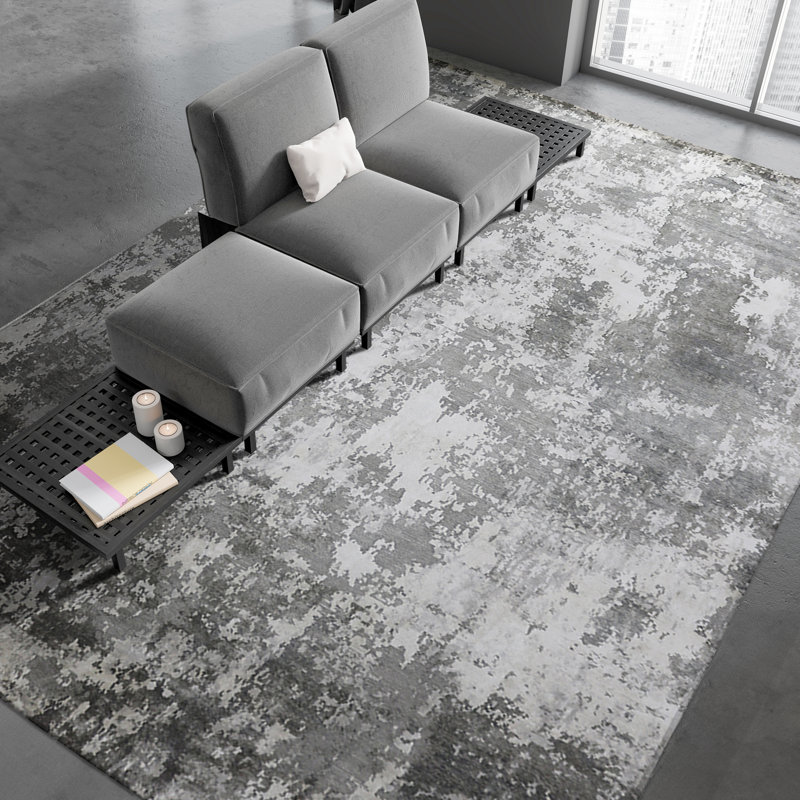 Hand Woven Wool Abstract Area Rug, Rectangle 12' x 18'