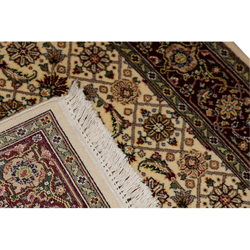 Tapis ivoire noué à la main de haute qualité