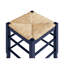 Tabouret à hauteur de comptoir Sezy, siège carré en rotin Rush, base bleu marine-118708281